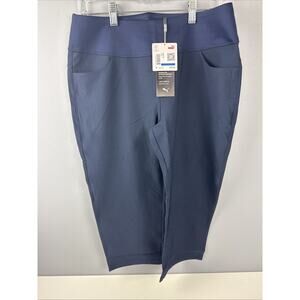 Puma Golf Crop Pants Powershape Navy Blue Stretch UPF 50+ 533017 01